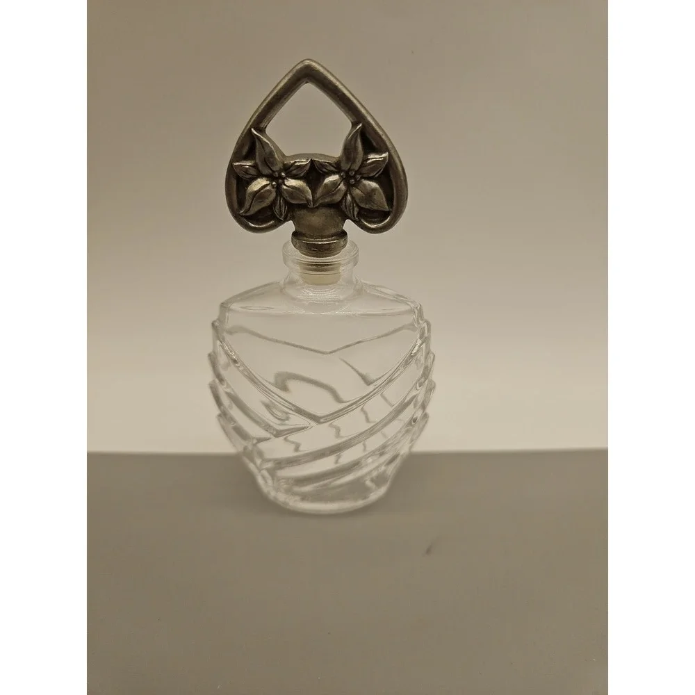 Cristal Bottle Made in France by VCA w/ Floral Top, Empty